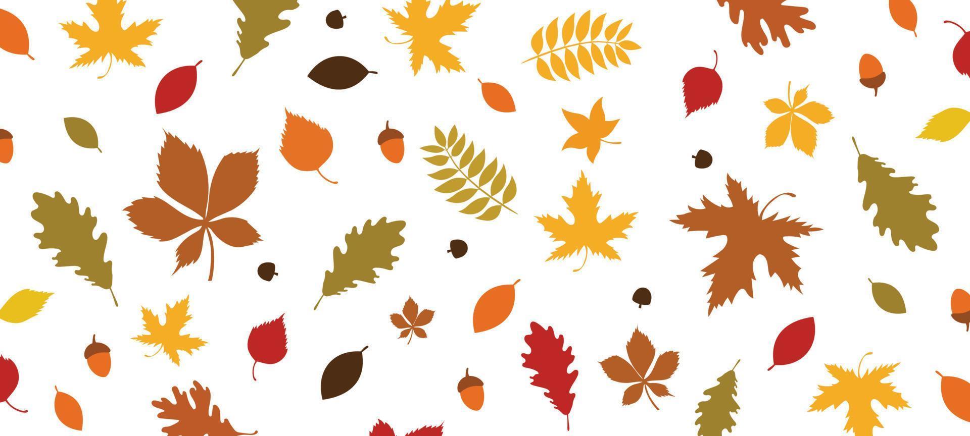 Autumn falling leaves foliage background vector