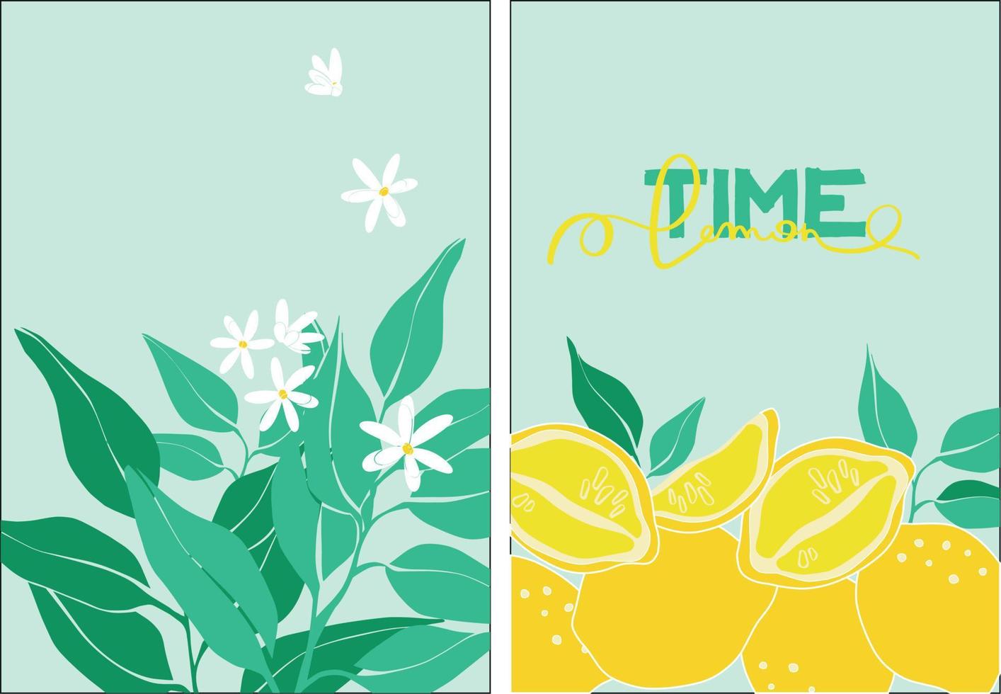 Lemon in modern style. Citrus on a blue background with lettering. Modern contemporary vector illustration. print design.