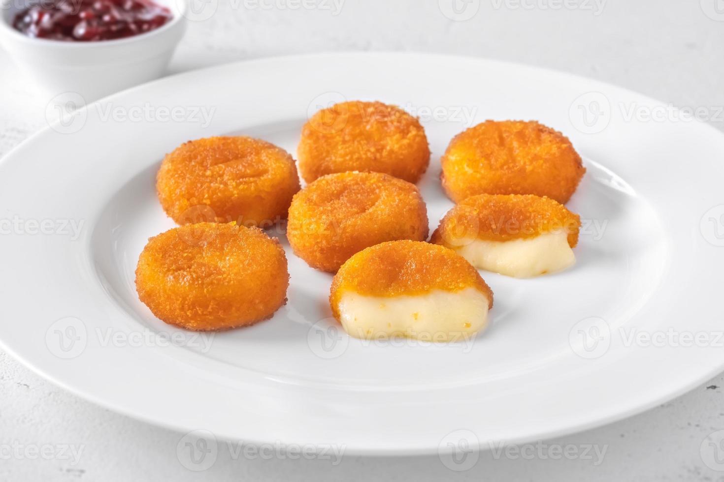 Camembert nuggets closeup photo