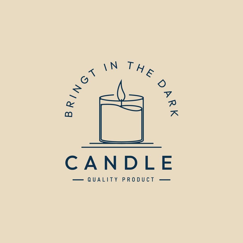 candle light line art logo, icon and symbol,   vector illustration design