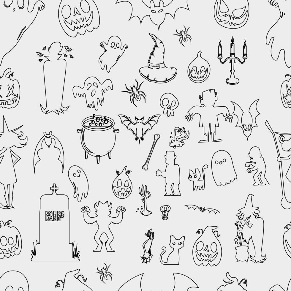 Seamless Halloween Pattern 02 vector