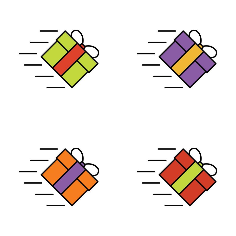 conjunto de caja de regalo sobre fondo blanco, ilustración vectorial vector