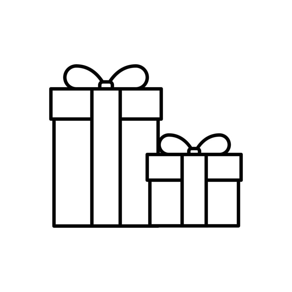 Gift box flat icon on white background, vector illustration