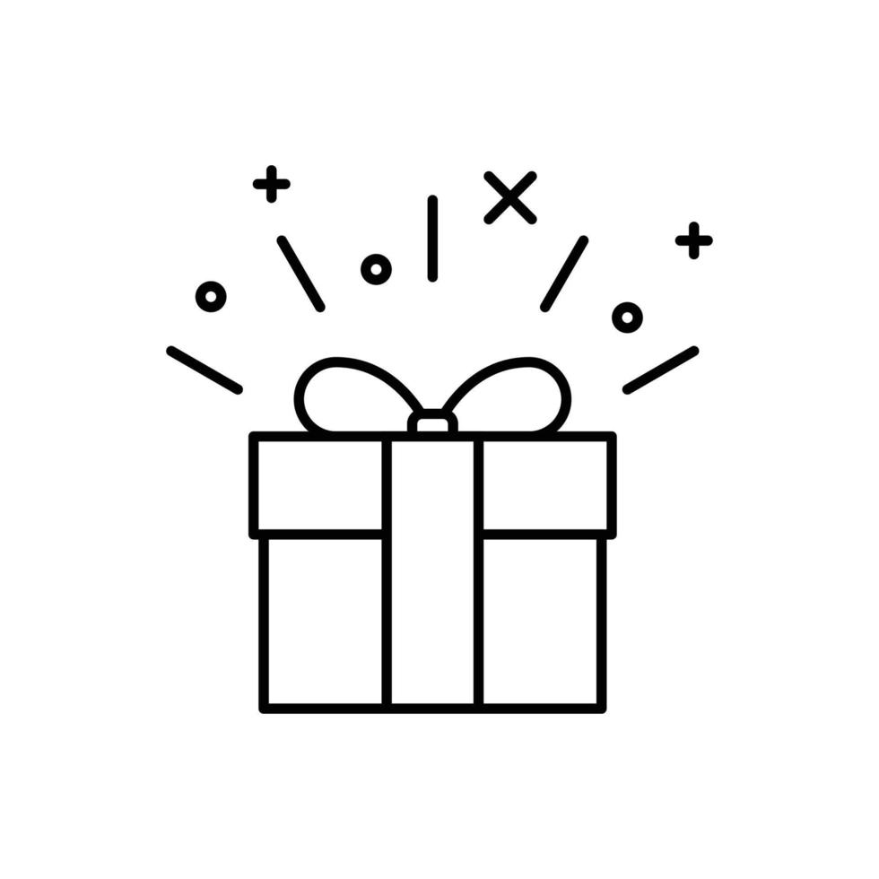 Gift box flat icon on white background, vector illustration