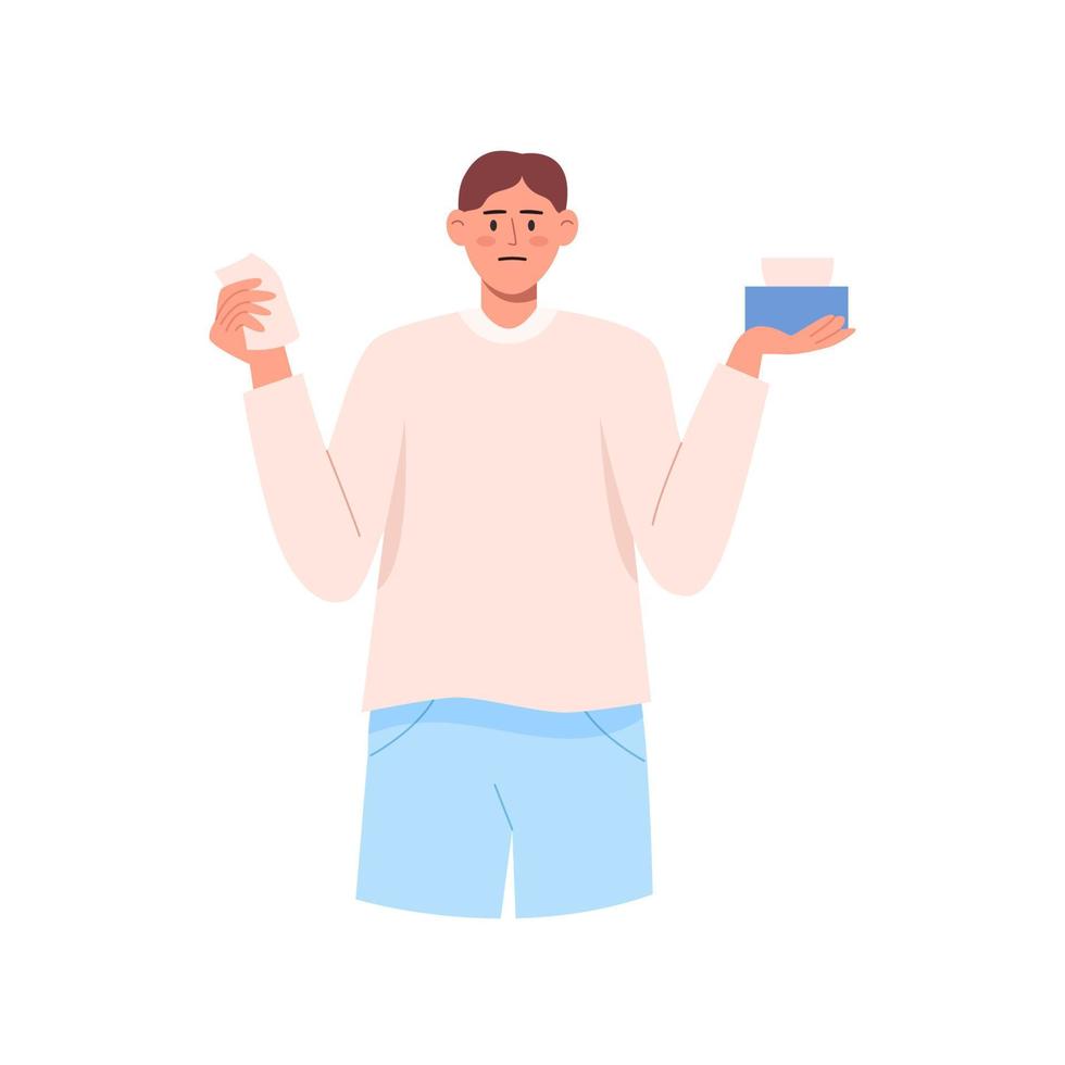 Man suffering from allergy vector