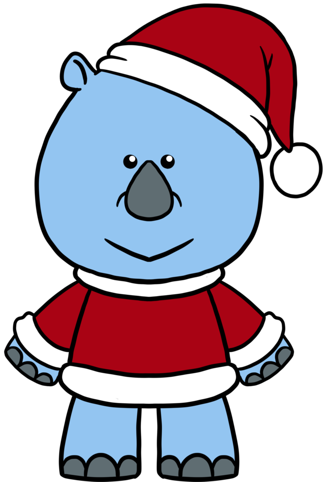 mignon noël dessin animé animal personnage clipart coloré png