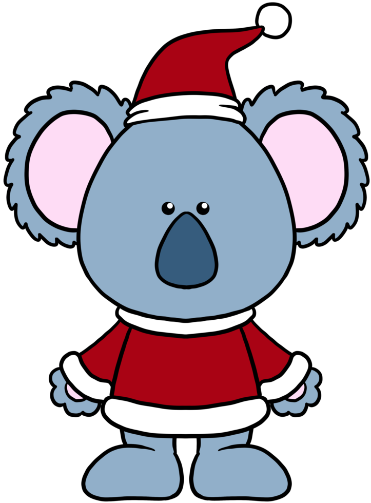 lindo navidad dibujos animados animal carácter clipart colorido png