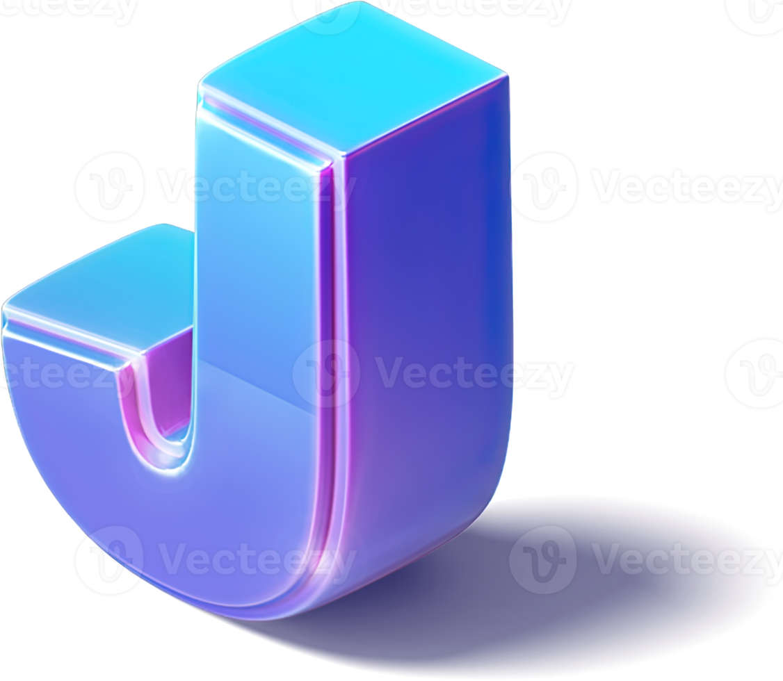 Letter J 3D Isometric png