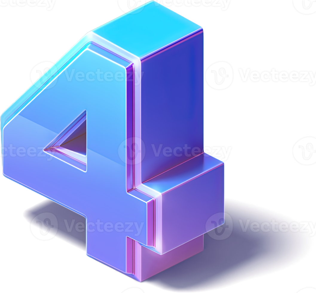 Number 2 Two 3D Isometric png