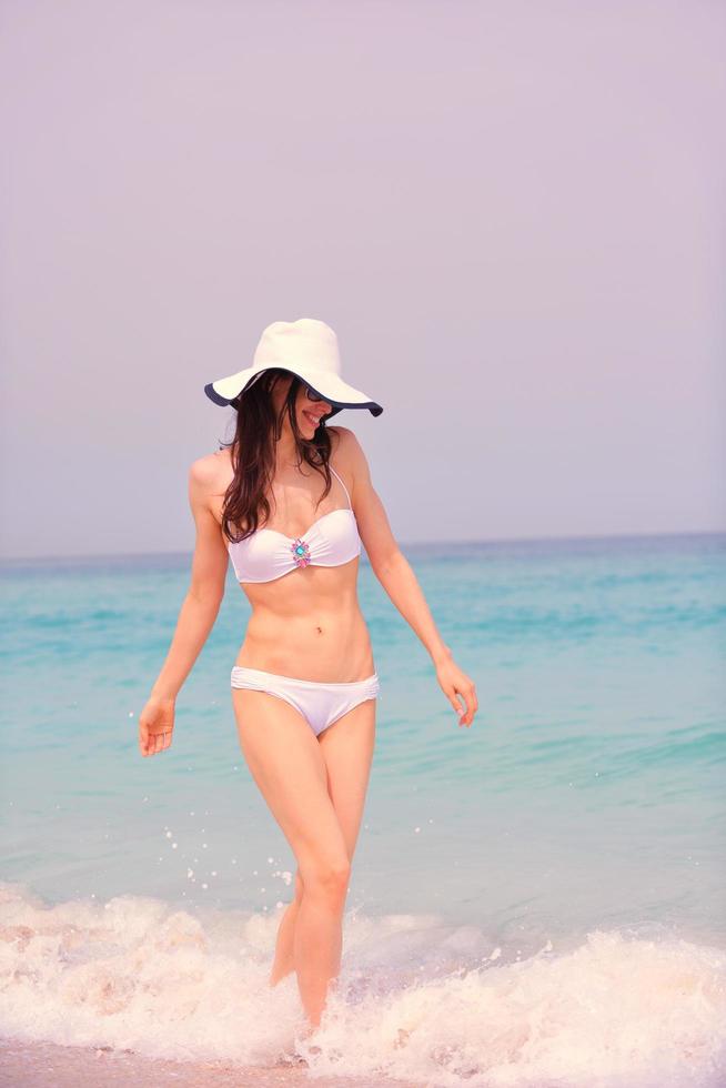 happy woman enjoy summer vacation photo