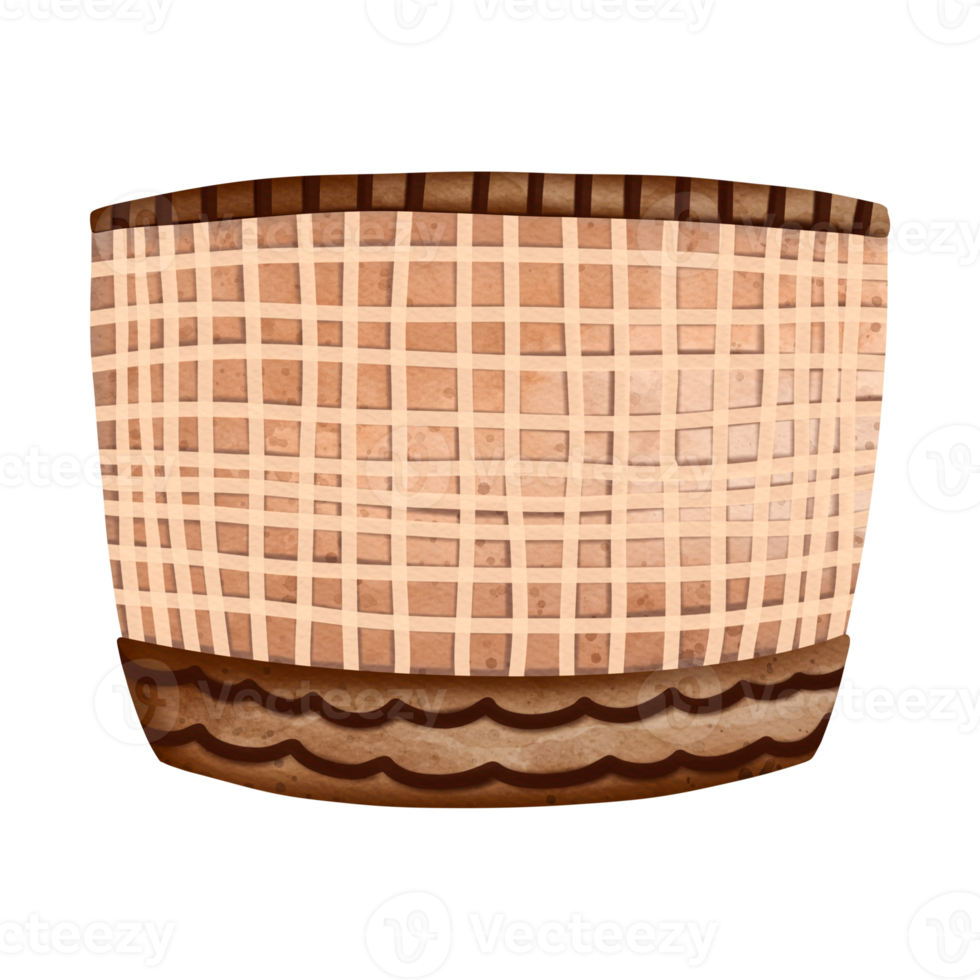 houten pot clip art, waterverf illustratie png