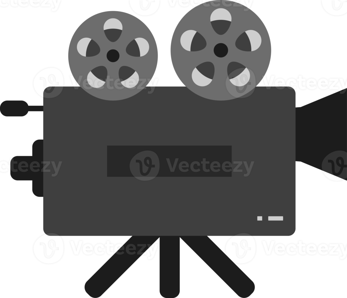 monochrome old classic movie film projector icon png