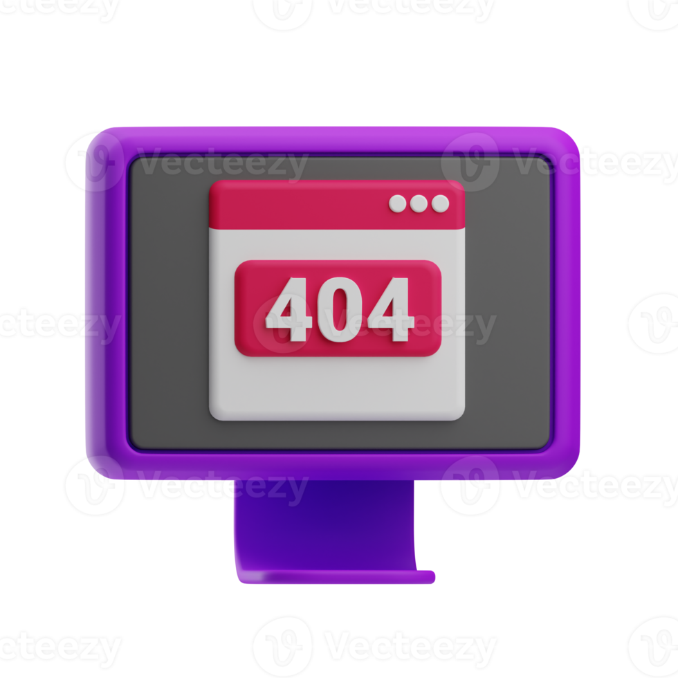 404 error illustration 3d png