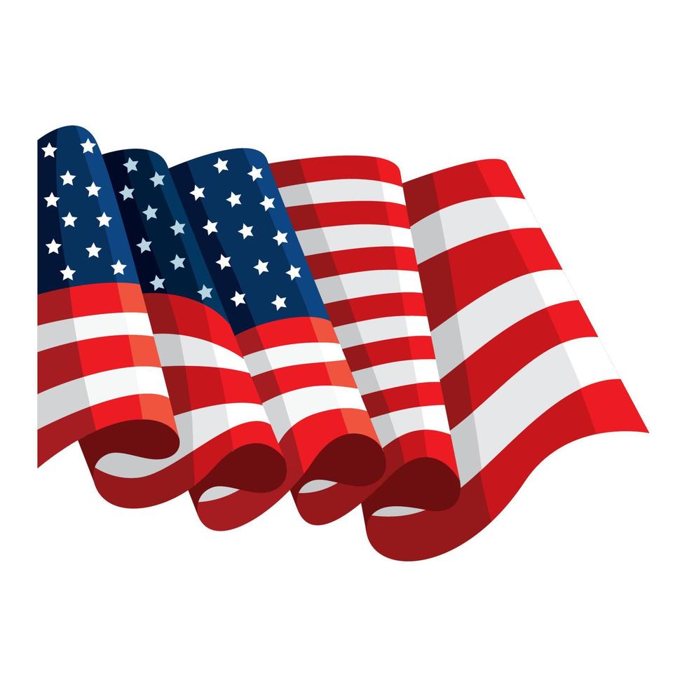 usa flag waving vector
