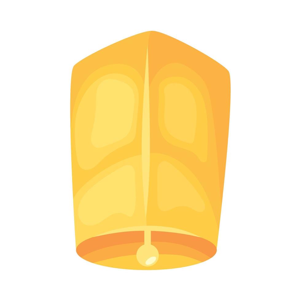 loy krathong yellow lantern vector