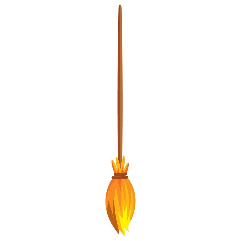 halloween witch broom vector