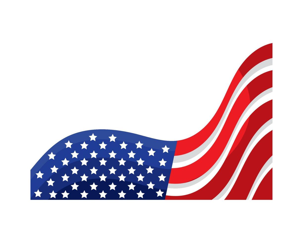 usa flag waving vector