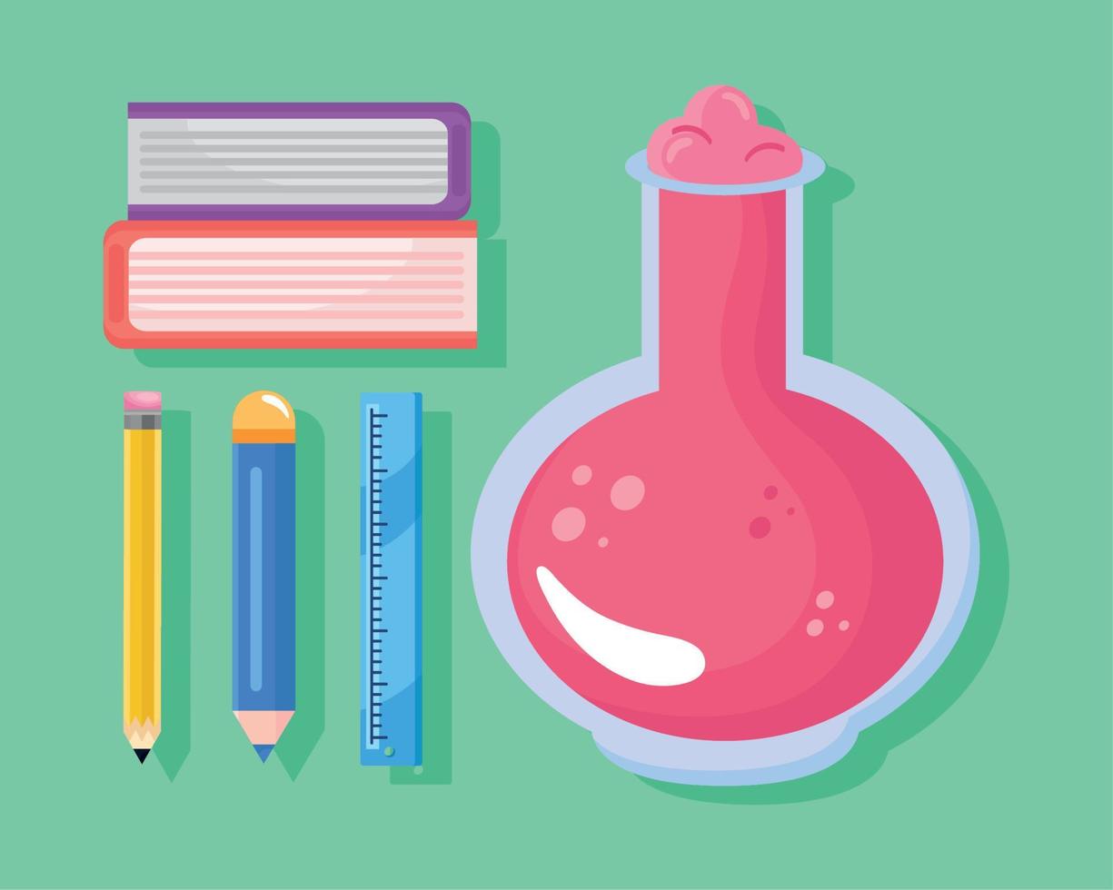 five school supplies icons vector