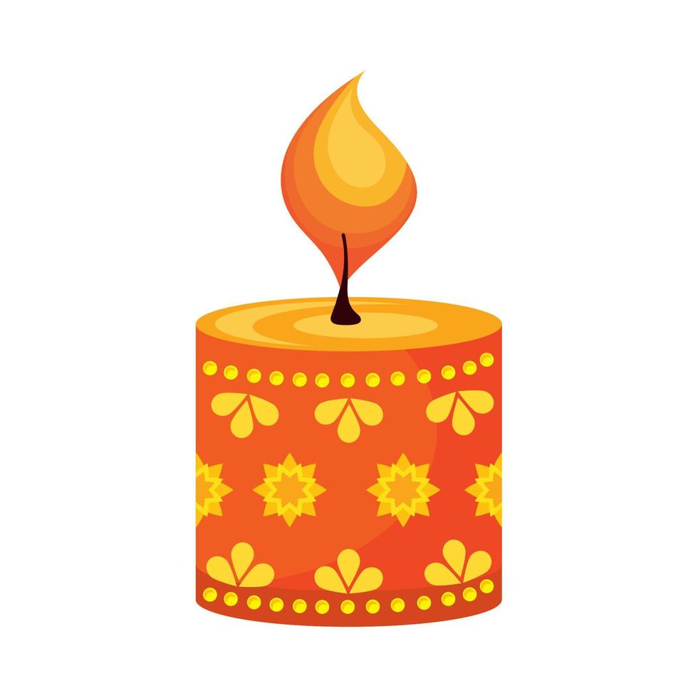 candle with floral pattern vector