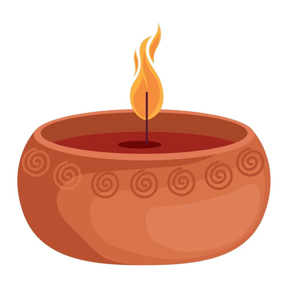 diwali decorative candle vector