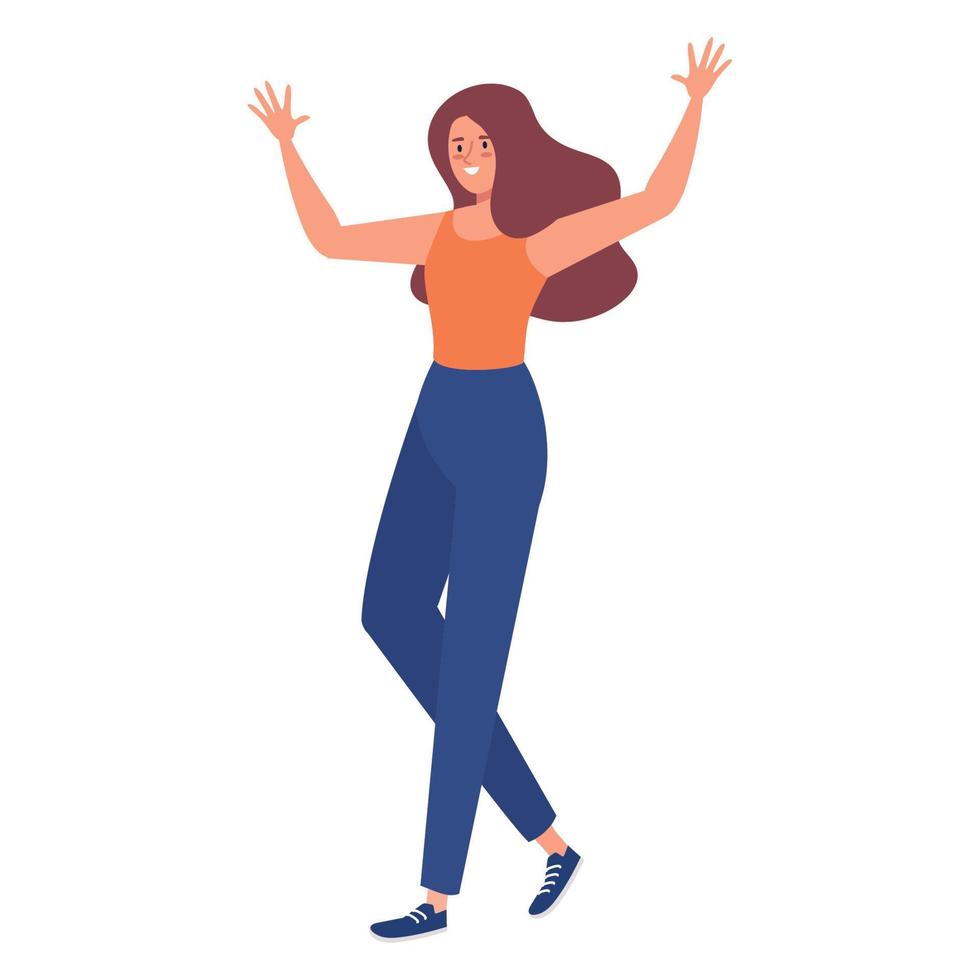 woman celebrating avatar character vector