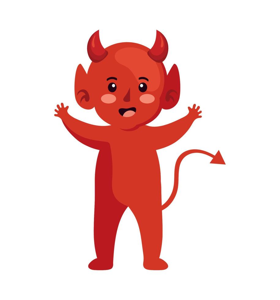 boy with devil costume vector