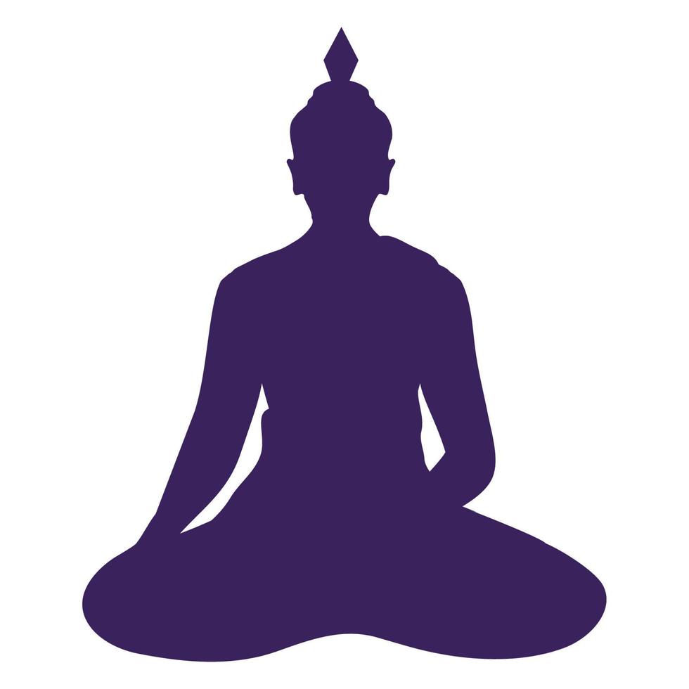 buddha statue silhouette vector