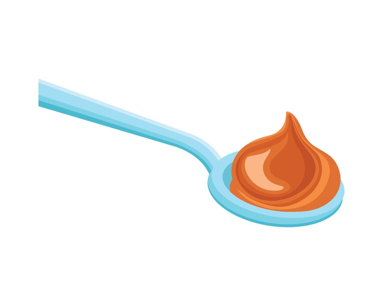 sweet caramel in spoon vector