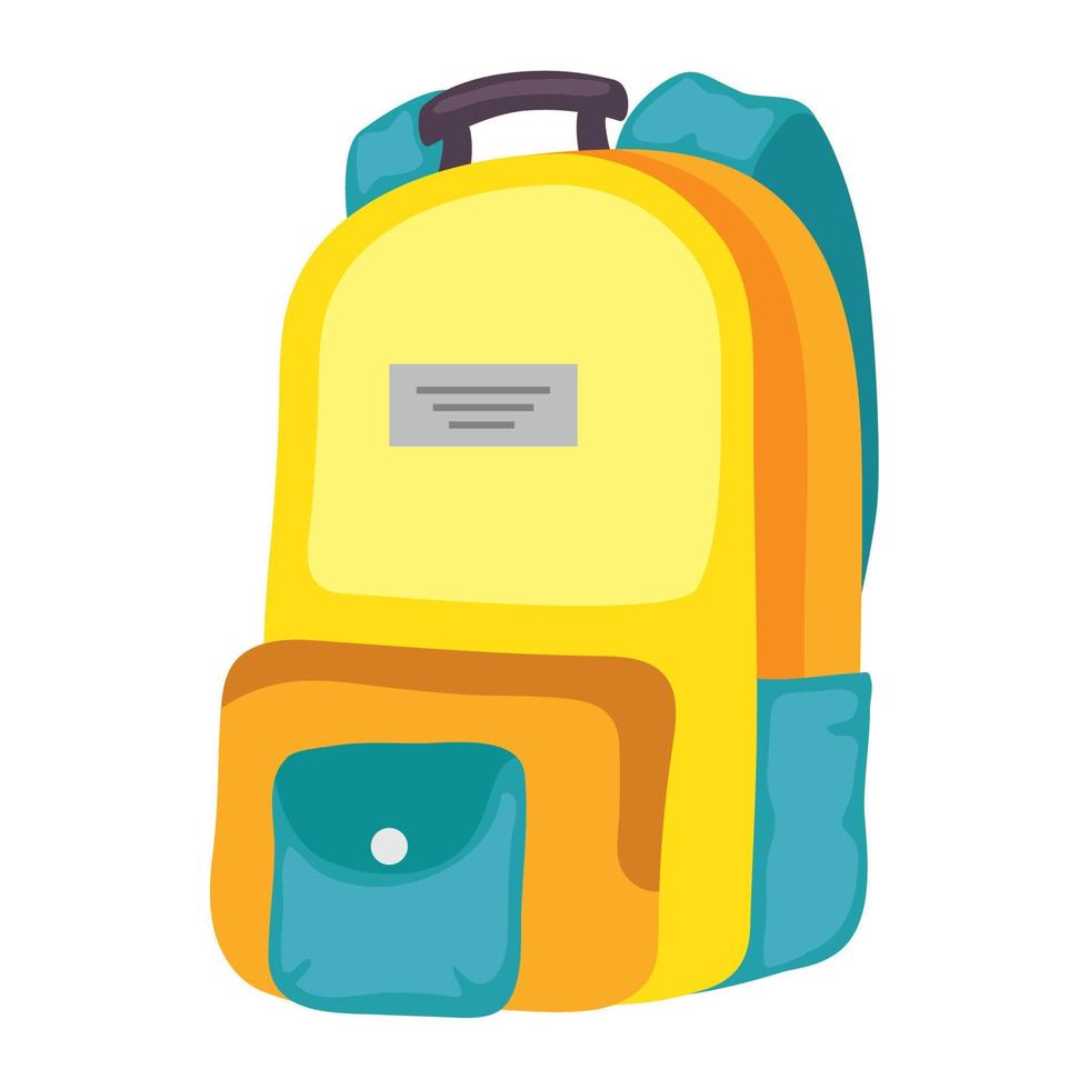 yellow schoolbag supply vector