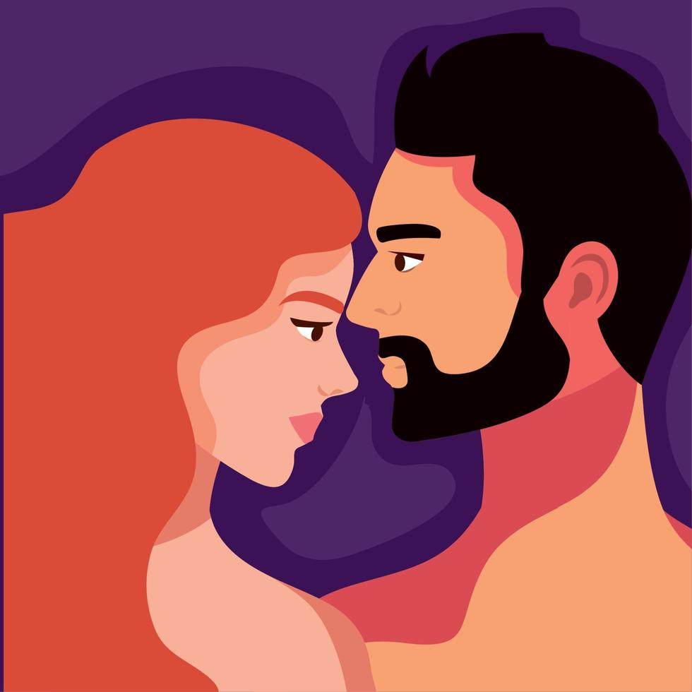 lovers couple shirtless vector