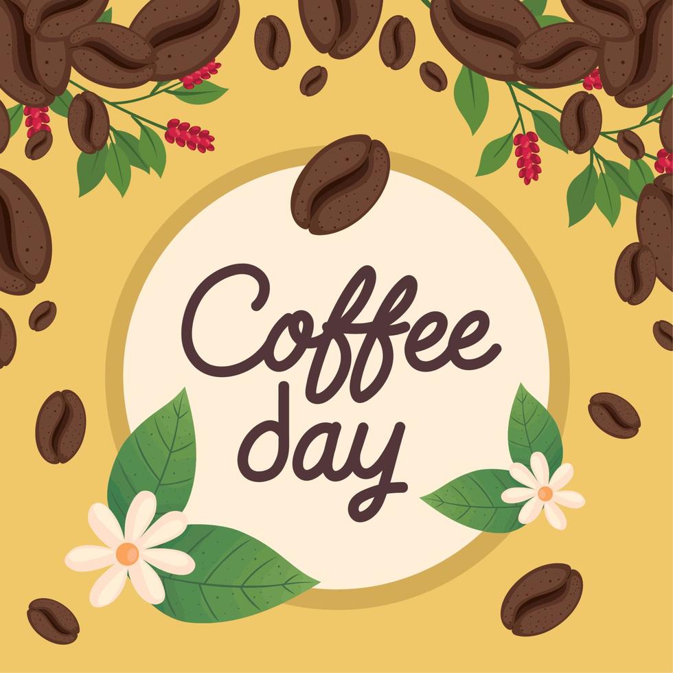 coffee day lettering with vector