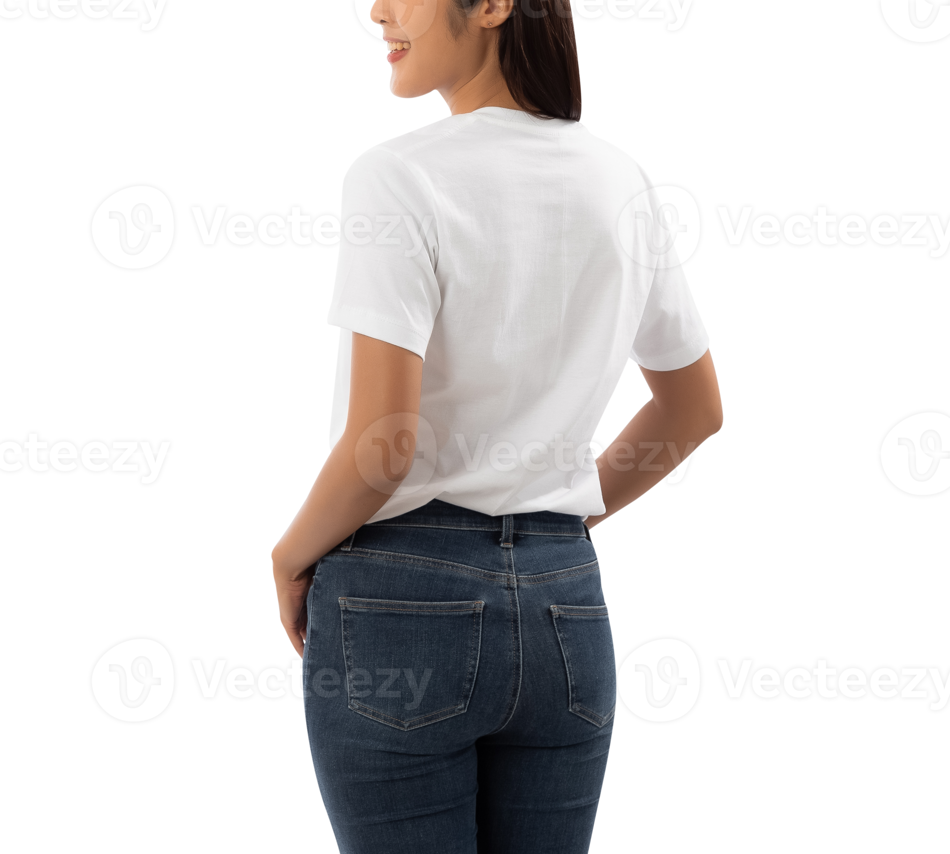 Young Woman In White T Shirt Mockup Cutout Png File 12487224 Png