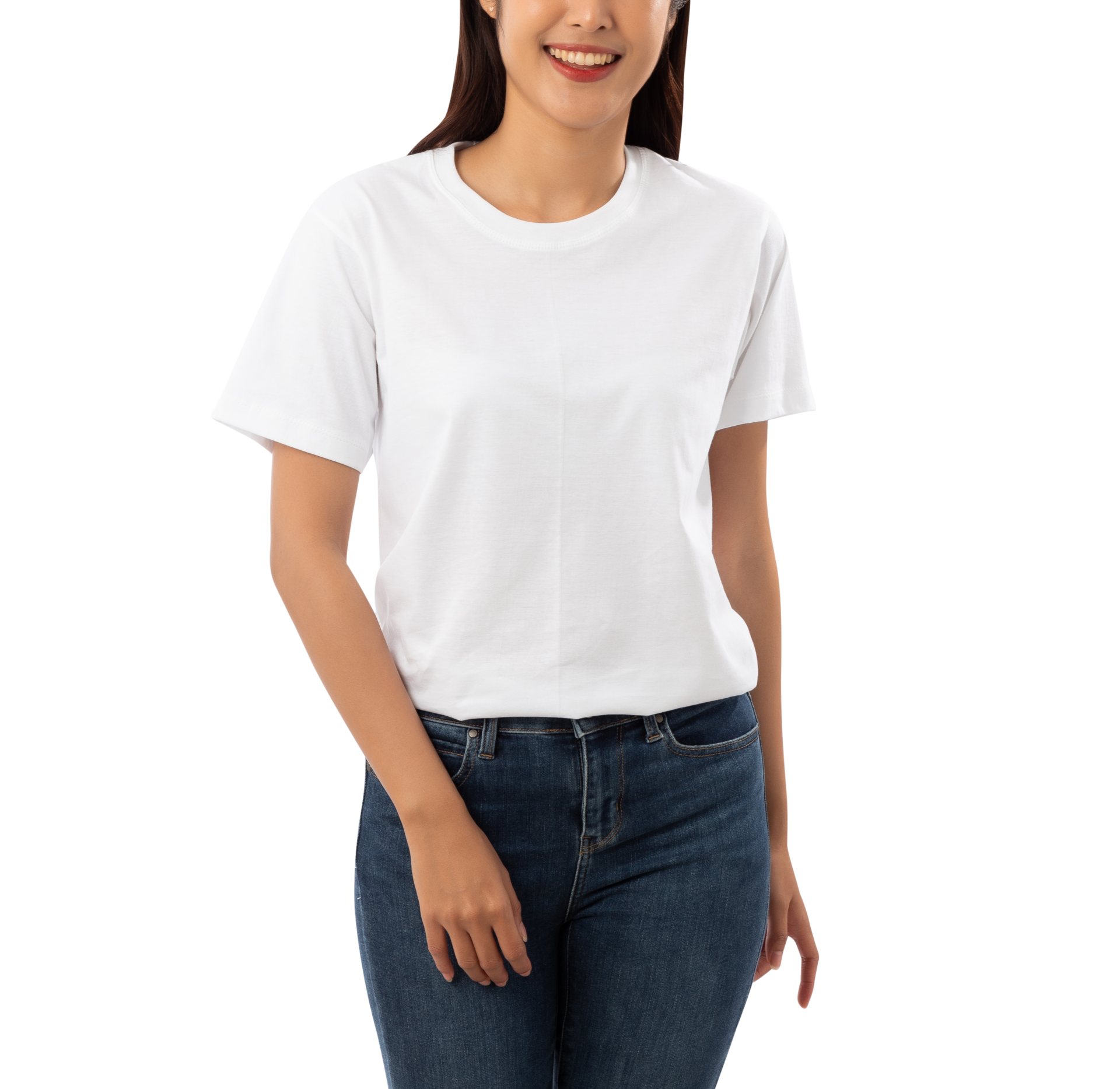 Young Woman In White T Shirt Mockup Cutout Png File 12487263 Png