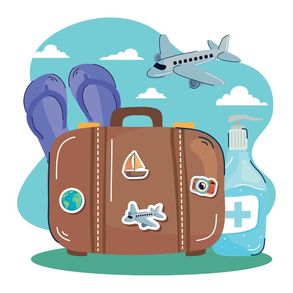 traveling four icons vector