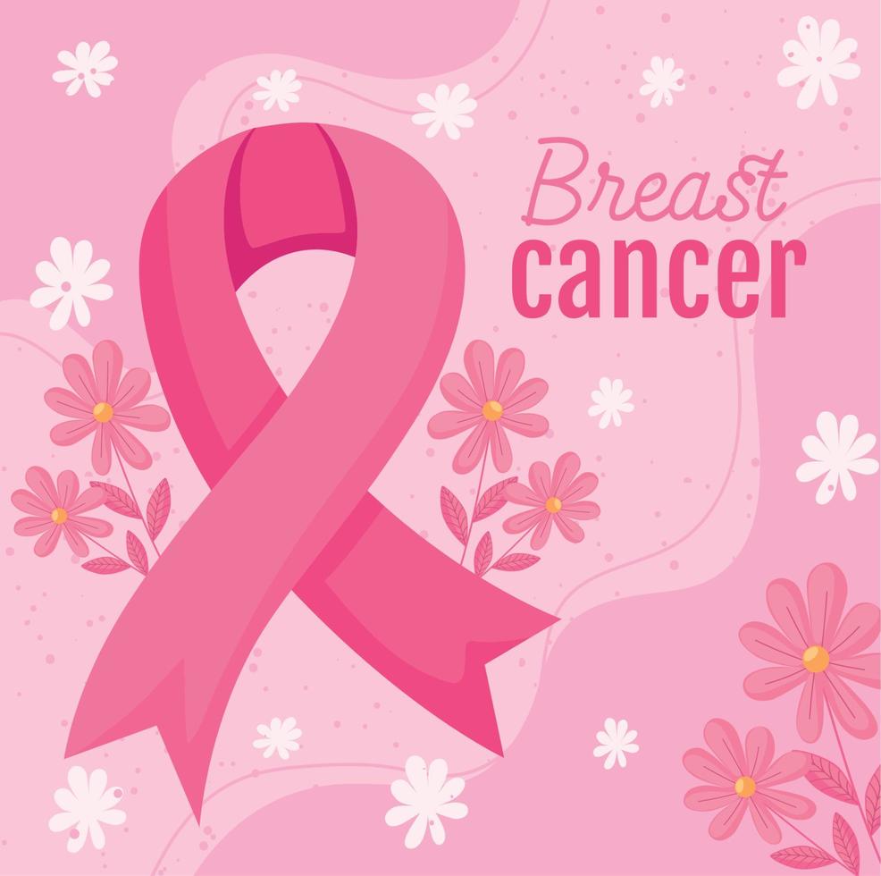 tarjeta de letras de cáncer de mama vector