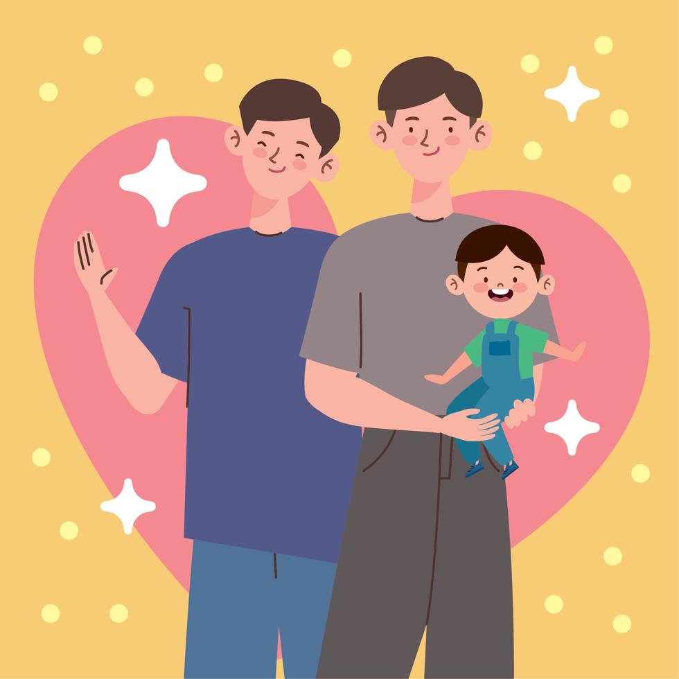 korean men and son vector