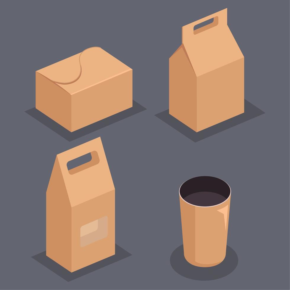 four take away mockups vector