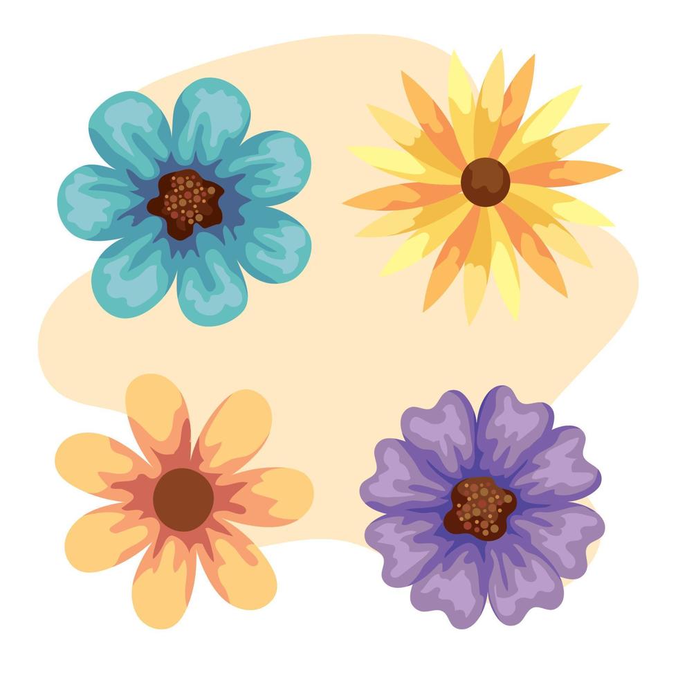 flores de la temporada de primavera vector