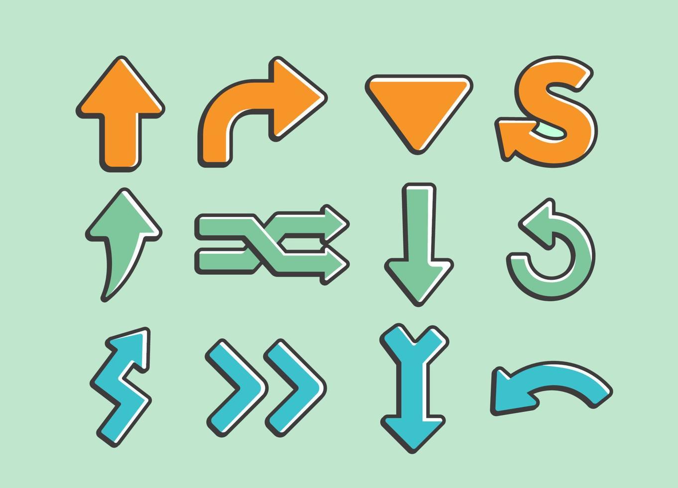 conjunto de iconos de símbolo de flecha vector