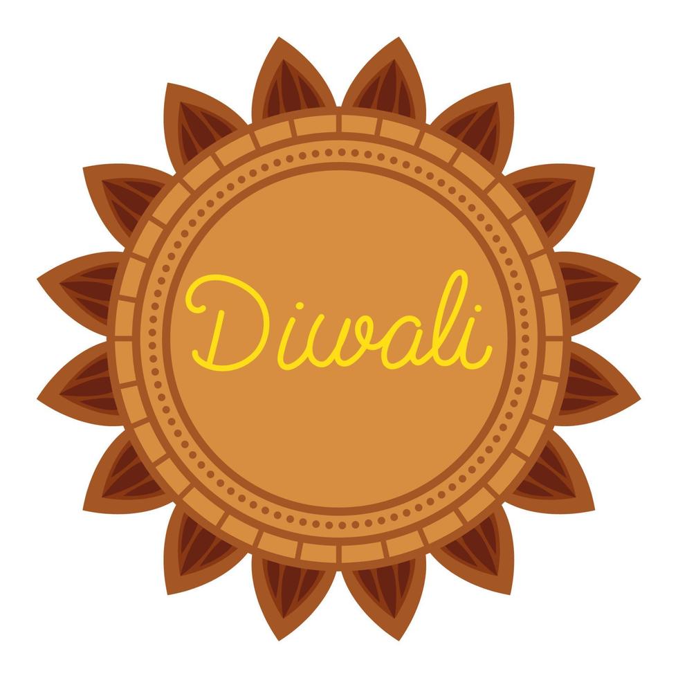 diwali lettering in flower vector