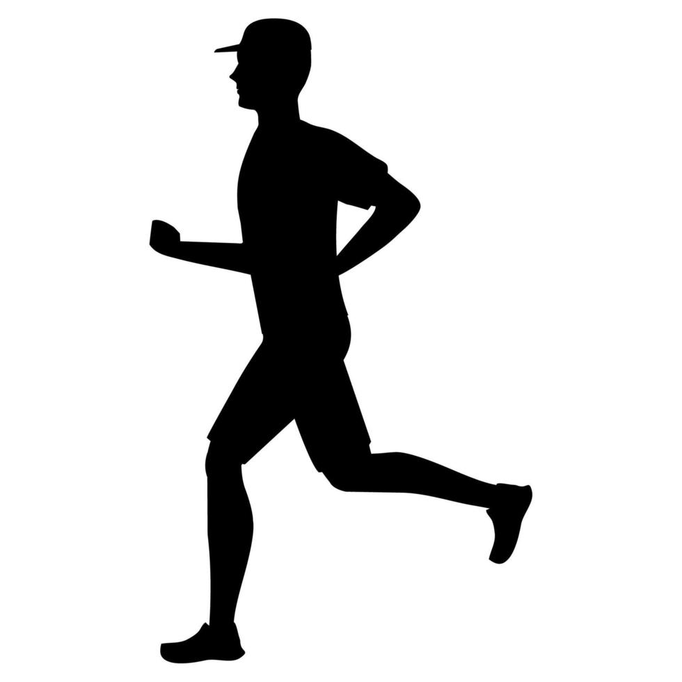 athlete running sport silhouette icon vector