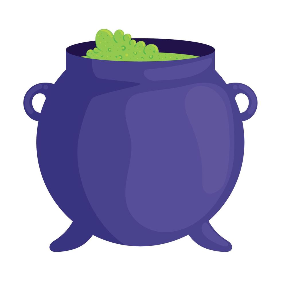 halloween purple cauldron vector