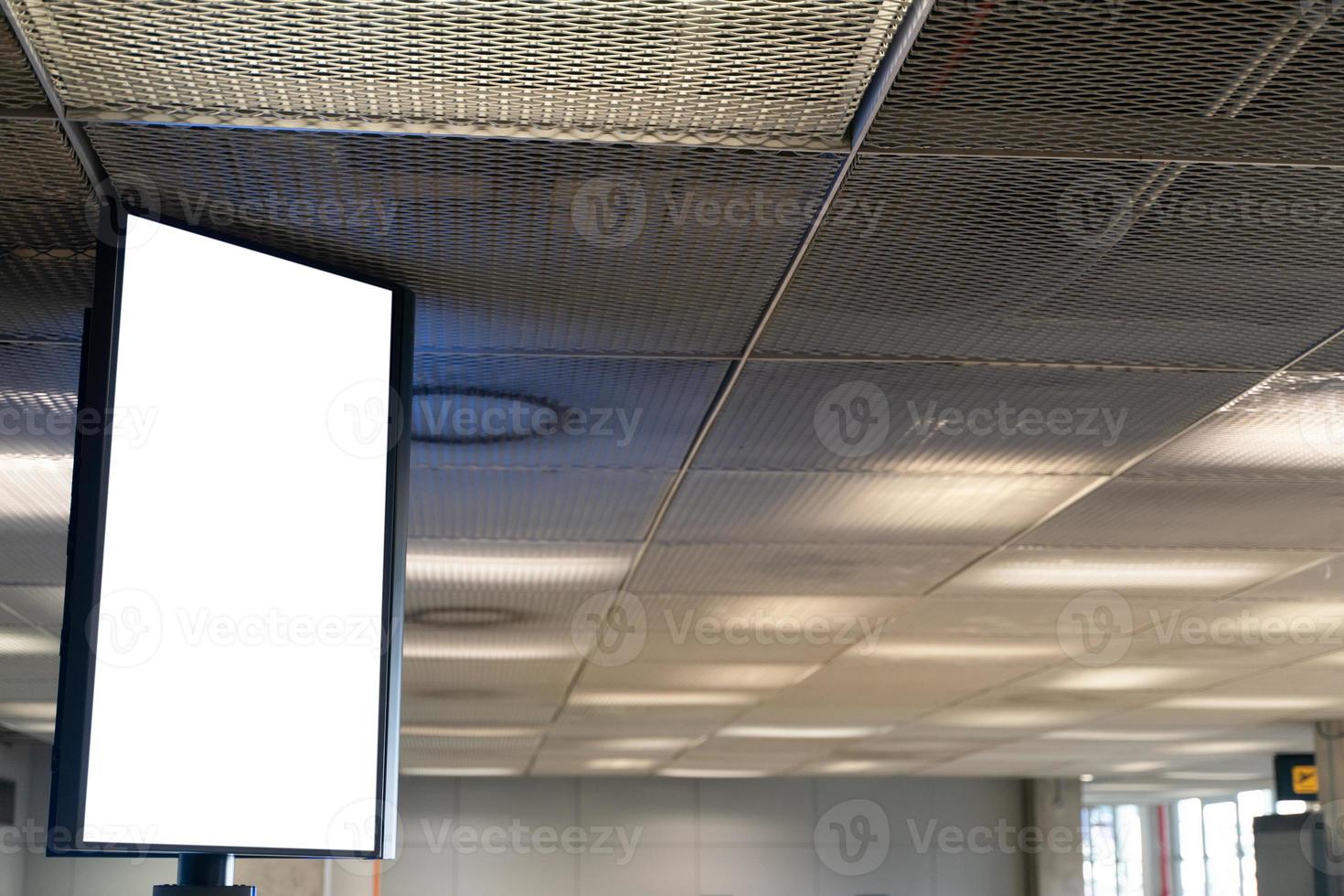 White screen blank mock up of street poster billboard on Airport. photo