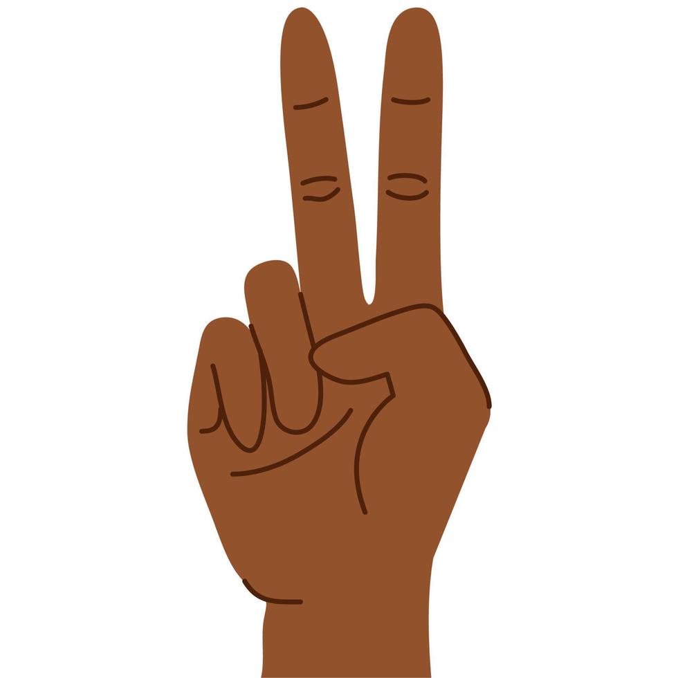 afro hand two gesture vector