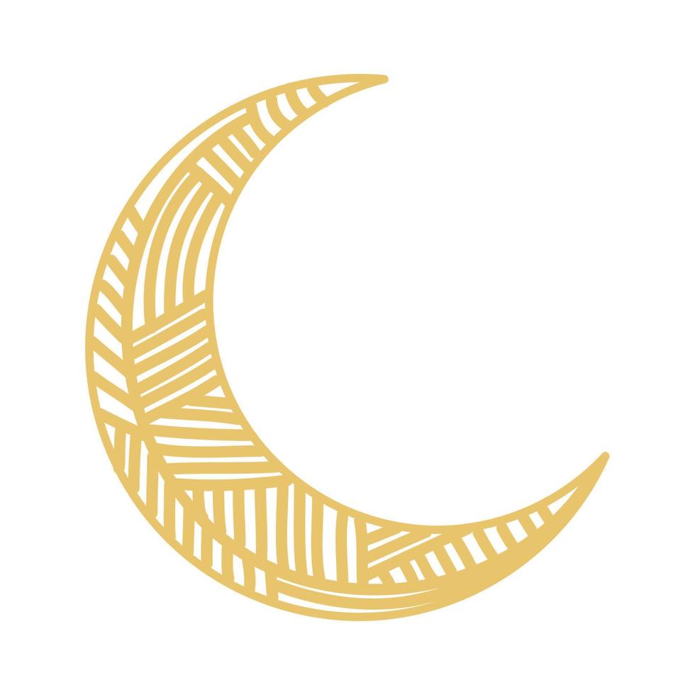golden crescent moon vector