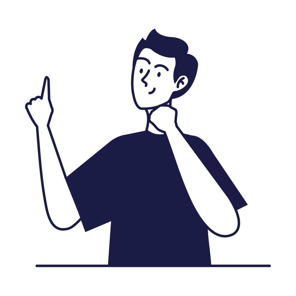 young man avatar character vector