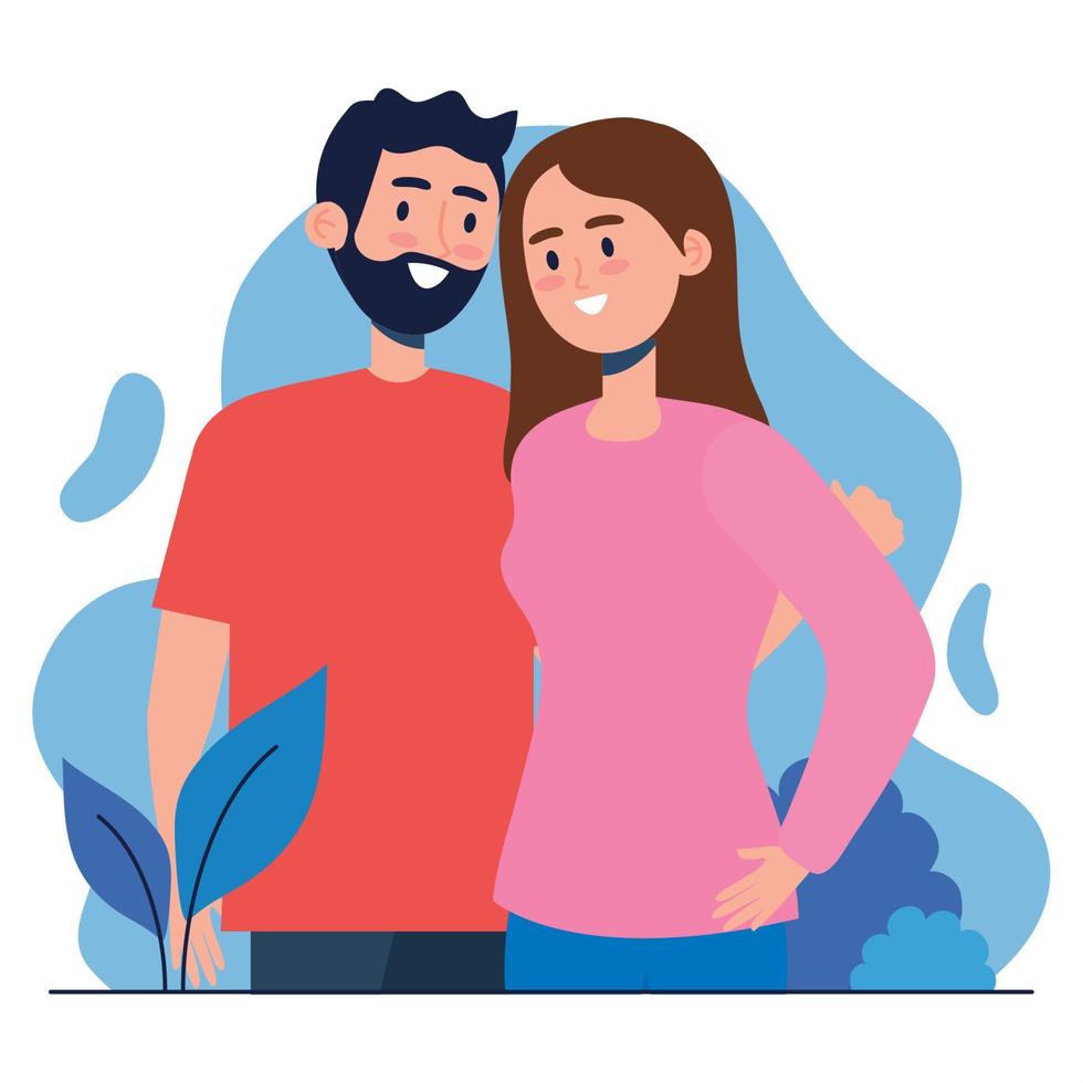 lovers couple characters vector