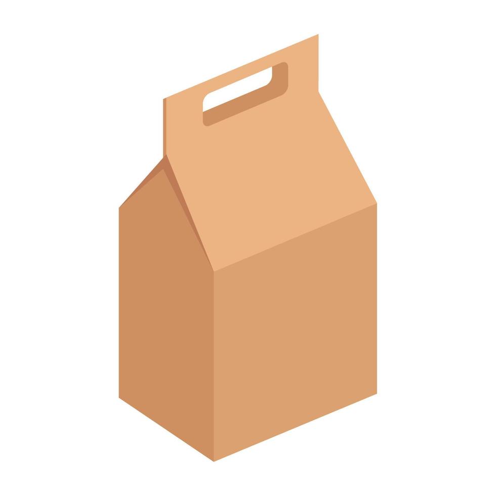 handle paper box takeaway vector
