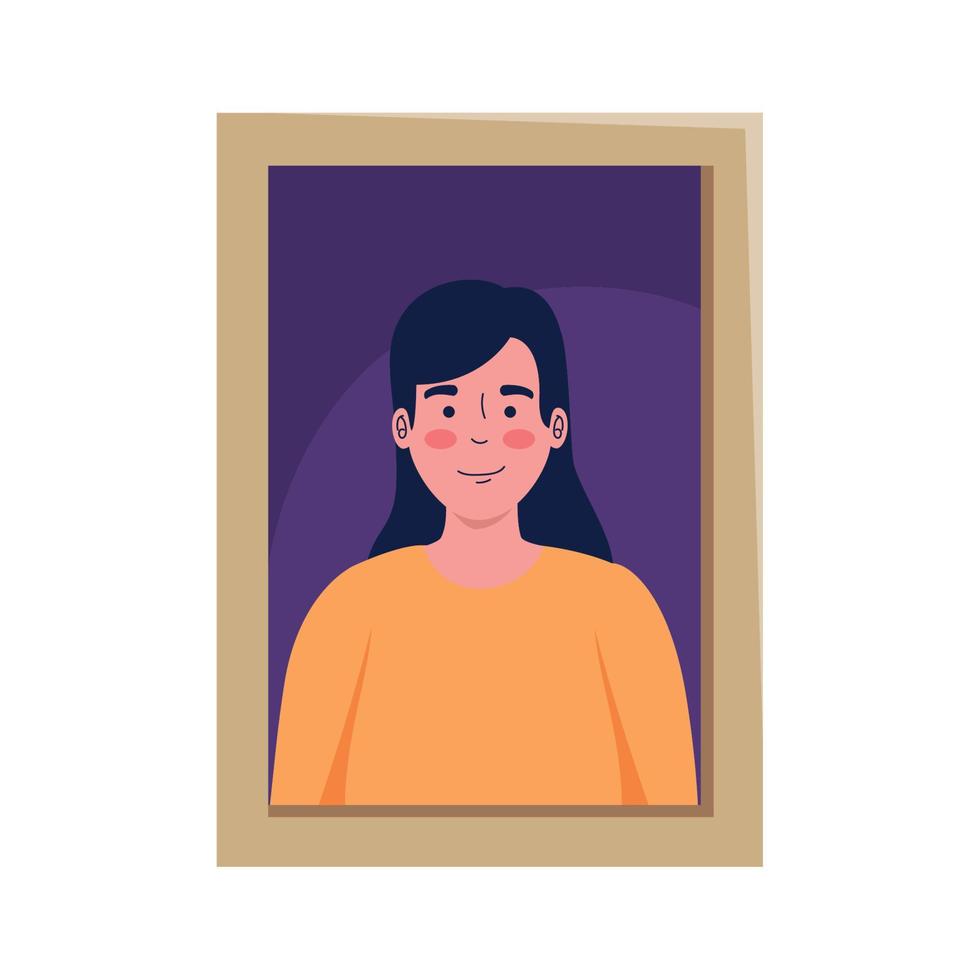 picture woman in portrait vector