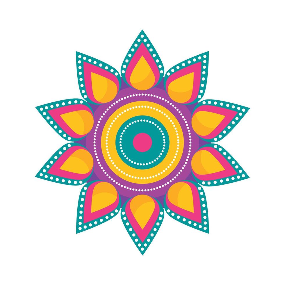 yellow diwali mandala decoration vector